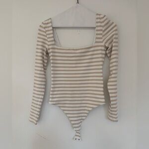 ARITZIA BABATON - Striped Long Sleeve Bodysuit